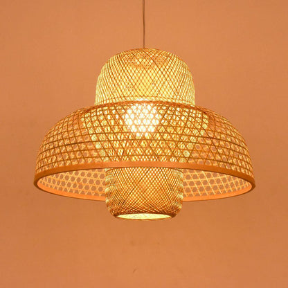 Lustre de style chinois en bambou