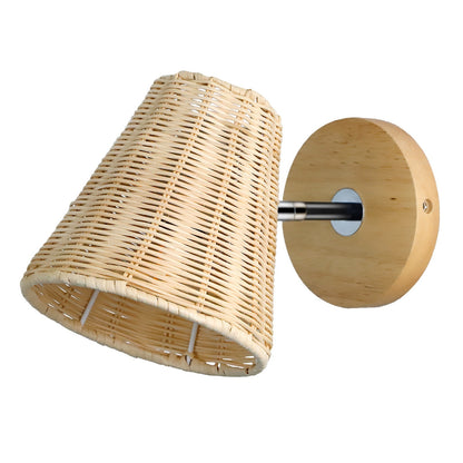 Applique murale en rotin, lampe de chevet, lampe frontale pour miroir, lampe murale - LUXARAH