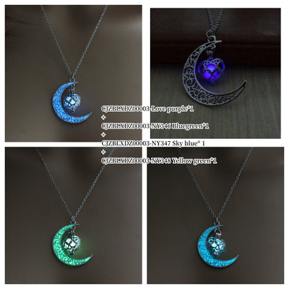 Colliers à pendentif lumineux, colliers à chaîne plaqués argent