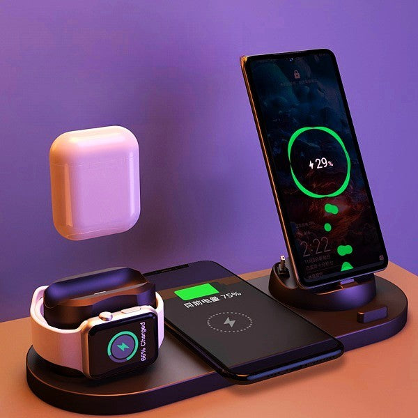 Chargeur sans fil pour iPhone, chargeur rapide pour téléphone, station de charge rapide pour montre, station de charge 6 en 1