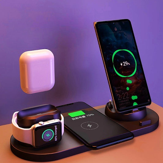 Chargeur sans fil pour iPhone, chargeur rapide pour téléphone, station de charge rapide pour montre, station de charge 6 en 1