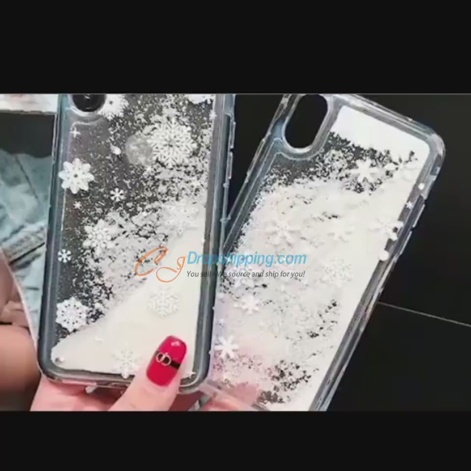雪花流沙手机壳